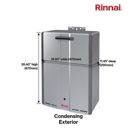 Rinnai Super High Efficiency Plus 11 GPM 199,000 BTU Propane Gas Exterior Tankless Water Heater RSC199eP